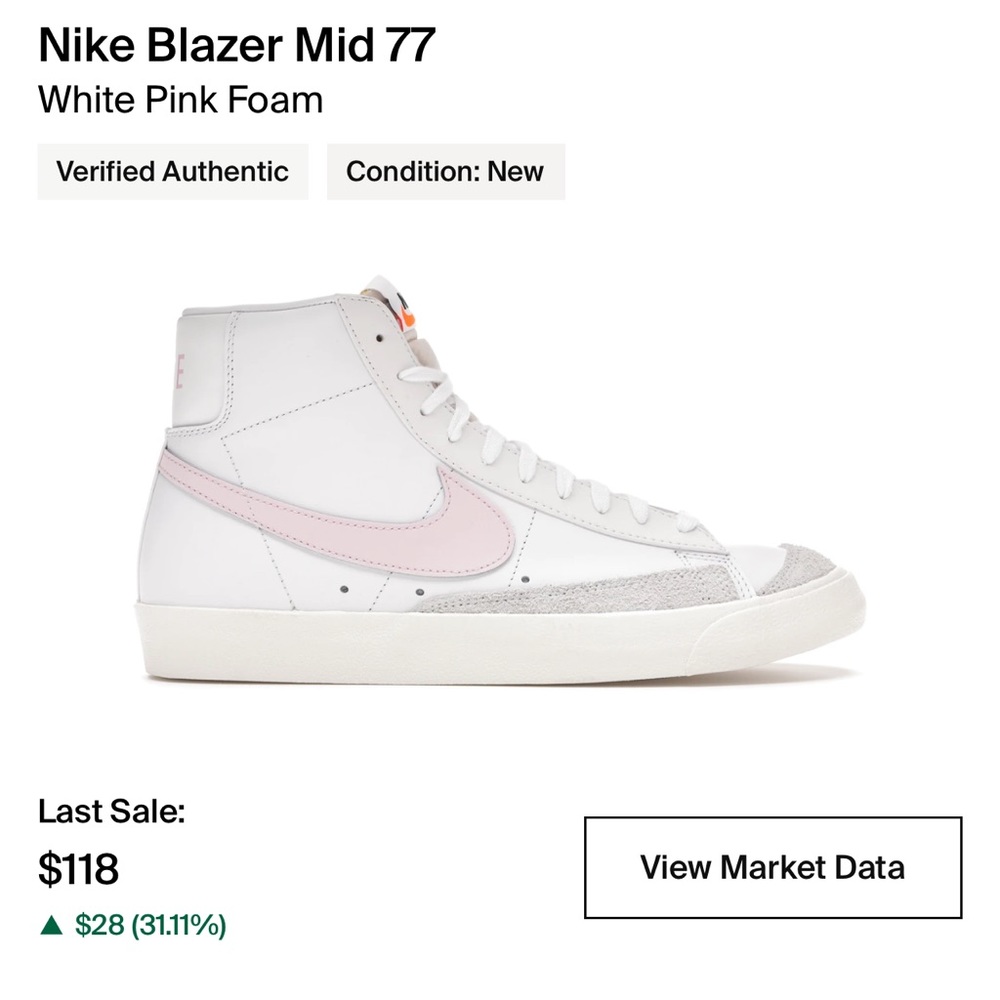 Nike Blazer Mid ‘77 Vintage White Pink Foam’